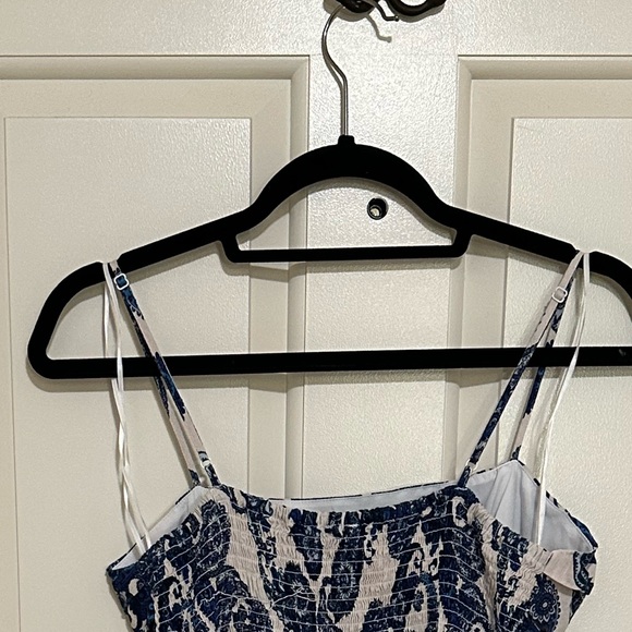 Express Size Small Paisley Pattern Cotton Spaghetti Stap Mini Dress - Picture 4 of 5